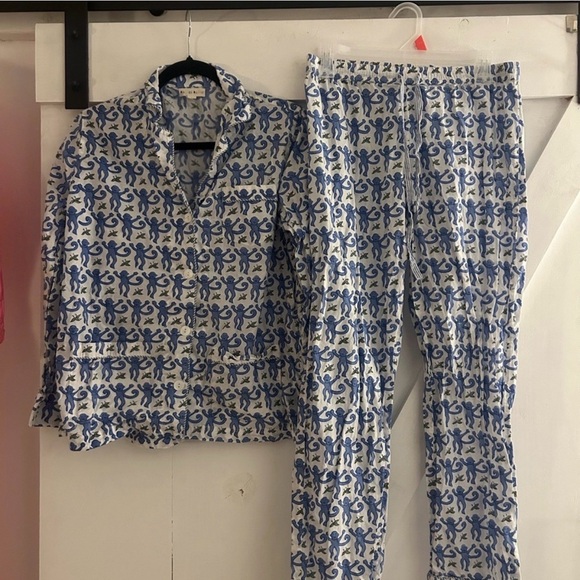 Roller Rabbit Blue Monkey Pajama Set - Picture 2 of 2